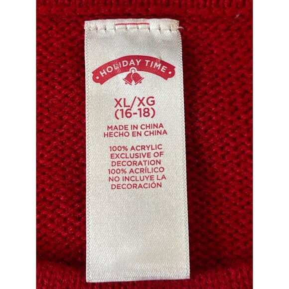 Holiday Time Women's Red Christmas Sweater Reindeer Singing Size XL - Picture 9 of 15